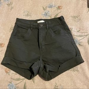 H&M high waisted army green shorts